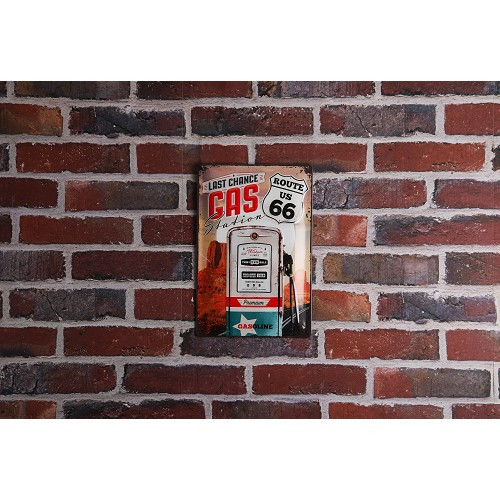 Placa decorativa metálica Route 66 - 20 x 30 cm - UF01320