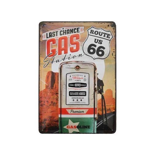  Metalen decoratieve plaat Route 66 - 20 x 30 cm - UF01320 