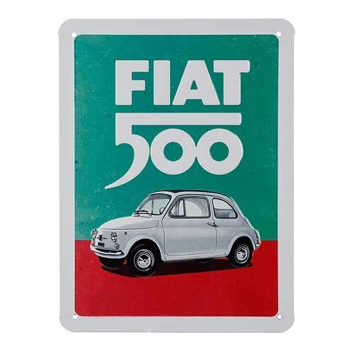  Targhetta di metallo FIAT 500 - 15 x 20 cm - UF01322 