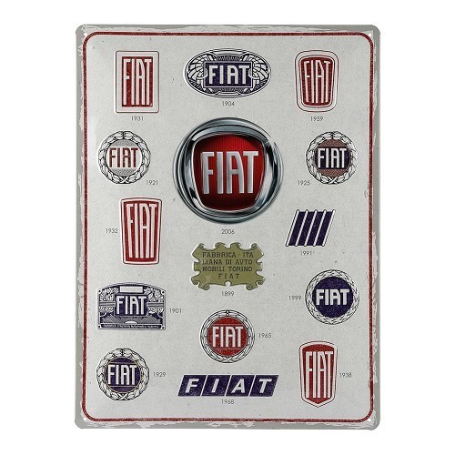  FIAT metalen decoratieve plaat - 30 x 40 cm - UF01324 