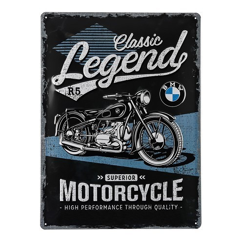  Placa de identificação metálica CLASSIC LEGEND MOTORCYCLE da BMW - 30 x 40 cm - UF01331 