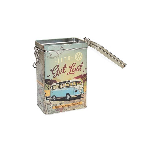 Caja metálica decorativa con clip VW COMBI GET LOST - 7,5 x 11 x 17,5 cm - UF01346