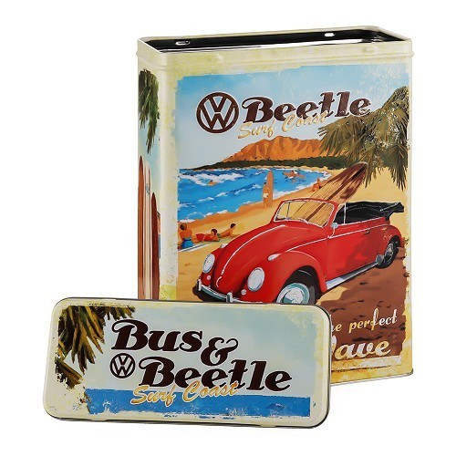 Boîte décorative métallique BUS BEETLE SUMMER WAVE - 8 x 19 x 26 cm - UF01354