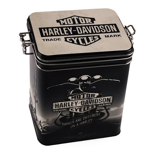 HARLEY DAVIDSON MOTOR CYCLES scatola decorativa in metallo con clip - 7,5 x 11 x 17,5 cm - UF01361