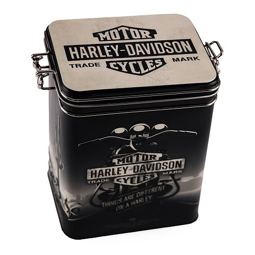 HARLEY DAVIDSON MOTOR CYCLES caixa metálica decorativa com clip - 7,5 x 11 x 17,5 cm - UF01361