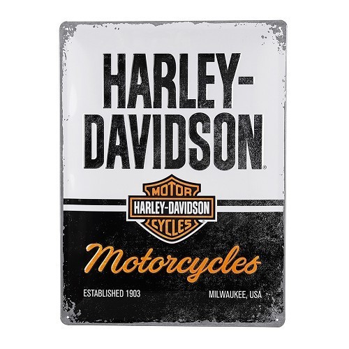     
                
                
    HARLEY DAVIDSON MOTORCYCLES metalen naamplaatje - 30 x 40 cm - UF01367
