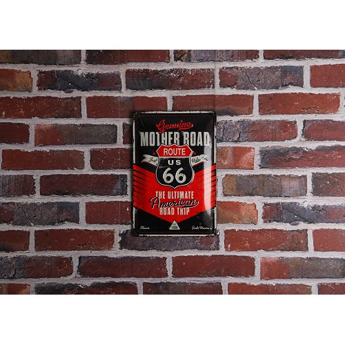 Plaque décorative métallique ROUTE 66 MOTHER ROAD - 20 x 30 cm - UF01377