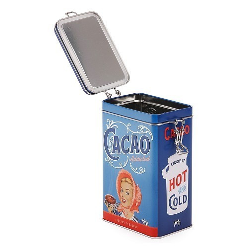 CACAO- 7.5 x 11 x 17.5 cm decorative metal box with clasp - UF01395