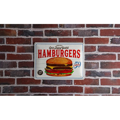 Placadecorativa metálica HAMBURGERS - 30 x 40 cm - UF01398