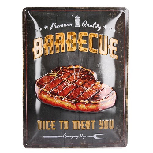  Decoratieve metalen plaat BARBECUE - 30 x 40 cm - UF01421 