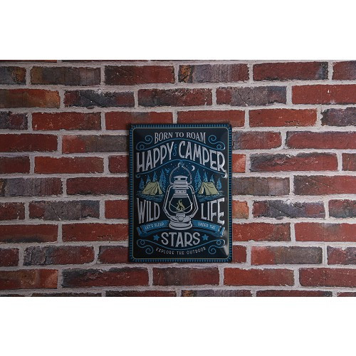 HAPPY CAMPER decorative metallic plaque - 30 x 40 cm - UF01422