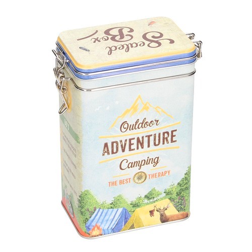  Dekorative Metallbox mit Clip OURDOOR ADVENTURE - 7,5 x 11 x 17,5 cm - UF01423 