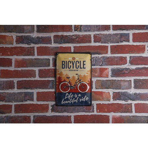 Decoratieve metalen plaat BICYCLE - 30 x 20 cm - UF01428