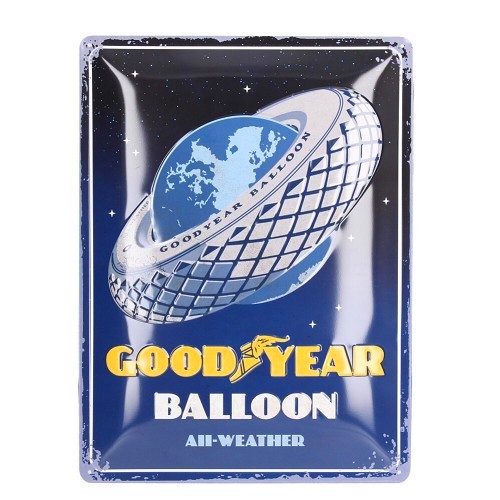  Targa decorativa in metallo GOOD YEAR BALOON - 30 x 40 cm - UF01441 