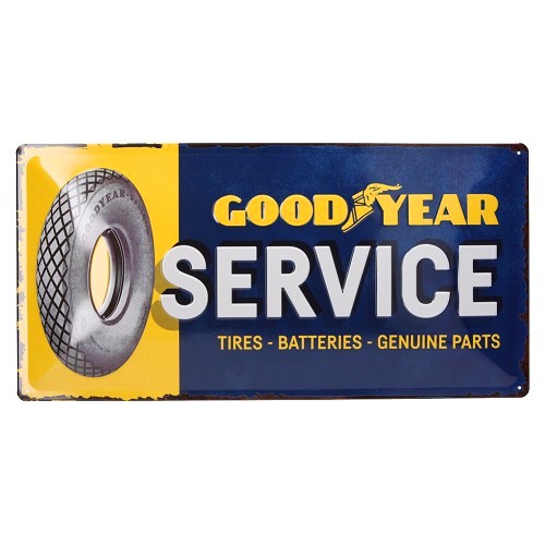  Decoratieve metalen plaat GOOD YEAR SERVICE - 25 x 50 cm - UF01446 