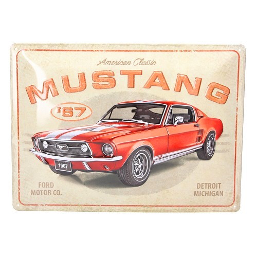  Decoratieve metalen plaat FORD MUSTANG 67 - 30 x 40 cm - UF01452 