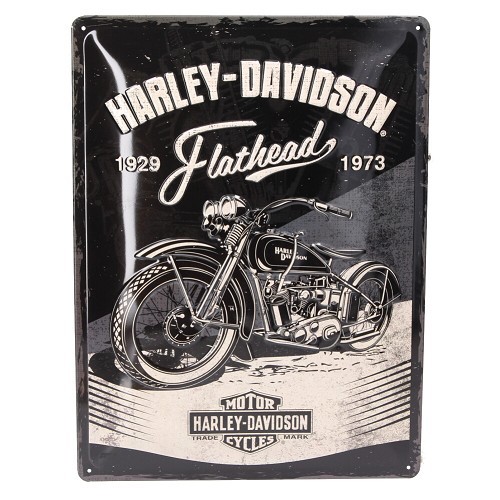  Placa de identificação metálica HARLEY DAVIDSON FLATHEAD - 30 x 40 cm - UF01482 