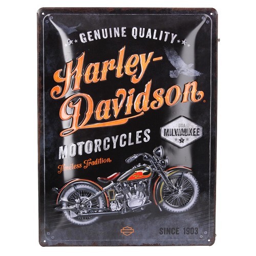  HARLEY DAVIDSON GENUINE QUALITY chapa de identificação metálica - 30 x 40 cm - UF01484 