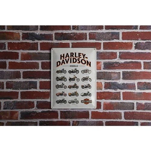 Dekoratives Metallschild HARLEY DAVIDSON MODELS - 30 x 40 cm - UF01486