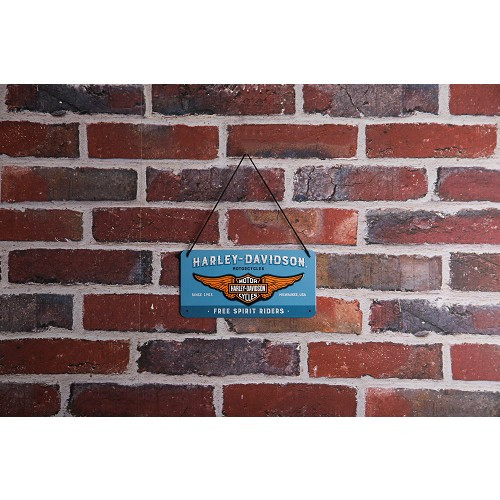 Dekoratives Metallschild mit Kordel HARLEY DAVIDSON FREE SPIRIT RIDERS - 10 x 20 cm - UF01488