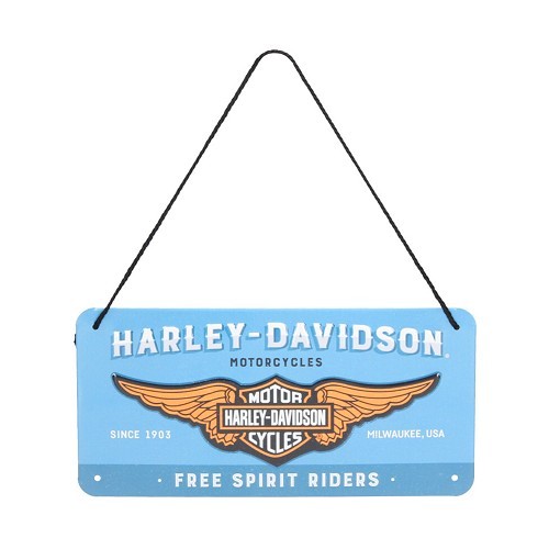  Decoratieve metalen plaat met koord HARLEY DAVIDSON FREE SPIRIT RIDERS - 10 x 20 cm - UF01488 