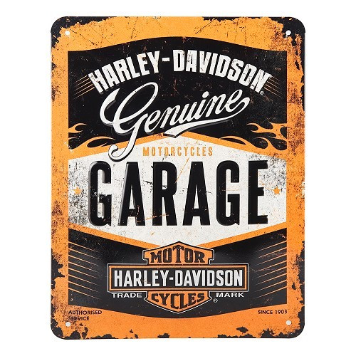  placa de identificação metálica HARLEY DAVIDSON GARAGE - 15 x 20 cm - UF01505 