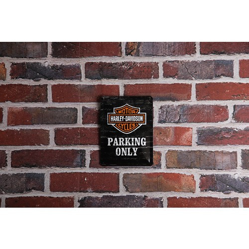 HARLEY DAVIDSON PARKING ONLY decorative metallic plaque - 15 x 20 cm - UF01506