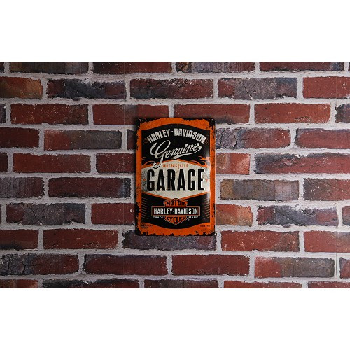 Targa decorativa in metallo HARLEY DAVIDSON GARAGE - 20 x 30 cm - UF01512