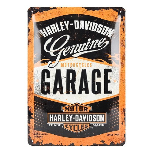  placa de identificação metálica HARLEY DAVIDSON GARAGE - 20 x 30 cm - UF01512 