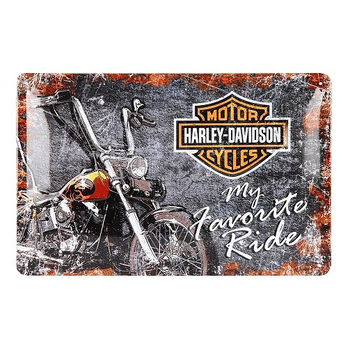  HARLEY DAVIDSON MY FAVORITE RIDE decorative metallic plaque - 20 x 30 cm - UF01513 