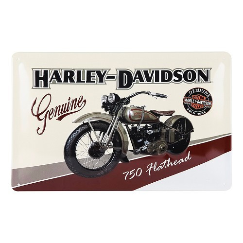  Placa de identificação metálica HARLEY DAVIDSON GENUINE - 20 x 30 cm - UF01515 