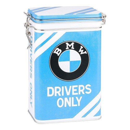  BMW DRIVERS ONLY decoratieve metalen doos met clip - 7,5 x 11 x 17,5 cm - UF01534 