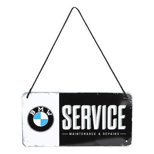  Targa decorativa in metallo BMW SERVICE - 10 x 20 cm - UF01537 