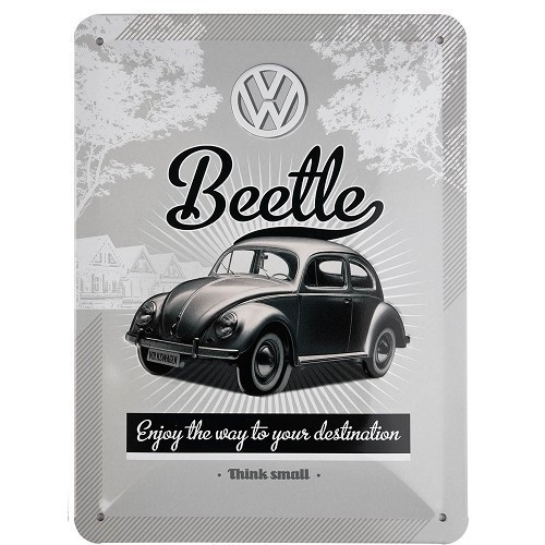  Piastra decorativa in metallo Maggiolino VW RETRO BEETLE - 20 x 15 cm - UF01557 