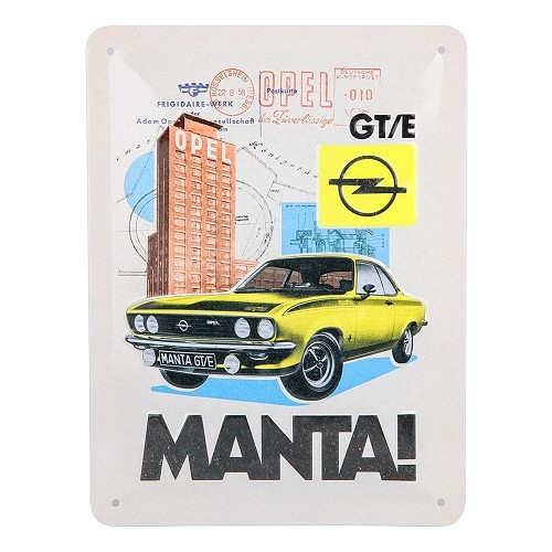  Decoratieve metalen plaat OPEL MANTA - 15 x 20 cm - UF01567 