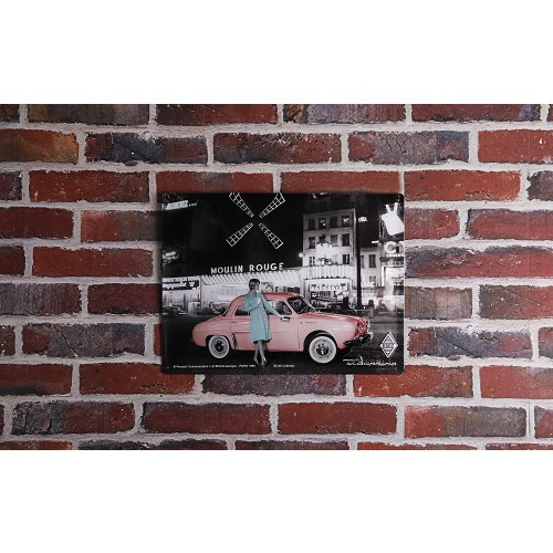 Targa decorativa in metallo RENAULT DAUPHINE MOULIN ROUGE - 30 x 40 cm - UF01579