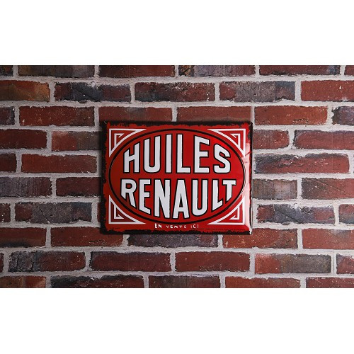 Placa metálica decorativa HUILES RENAULT - 30 x 40 cm - UF01586