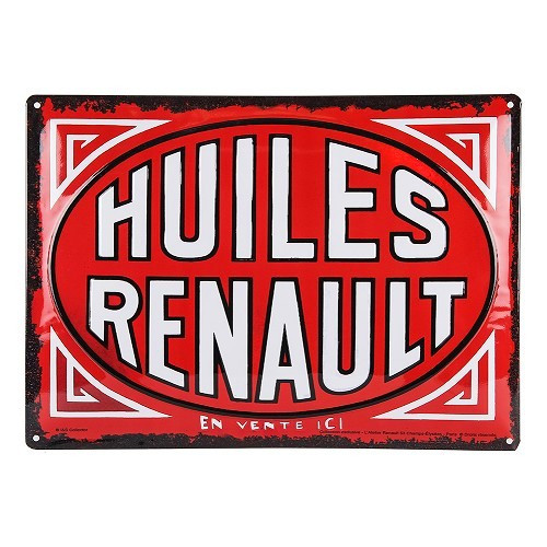  HUILES RENAULT decorative metallic plaque - 30 x 40 cm - UF01586 