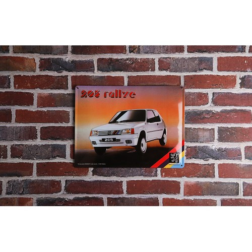 Placa metálica decorativa PEUGEOT 205 RALLYE - 30 x 40 cm - UF01587