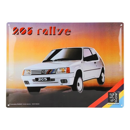  Decoratieve metalen plaat PEUGEOT 205 RALLYE - 30 x 40 cm - UF01587 