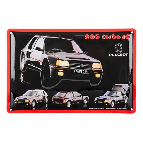  Placadecorativa metálica PEUGEOT 205 TURBO 16 - 30 x 20 cm - UF01597 