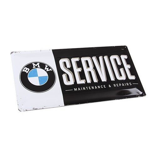 Targa decorativa in metallo BMW Service - 25 x 50 cm - UF01600