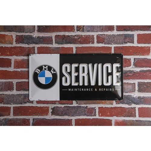 Plaque décorative métallique BMW Service - 25 x 50 cm - UF01600