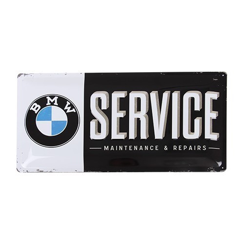  Targa decorativa in metallo BMW Service - 25 x 50 cm - UF01600 