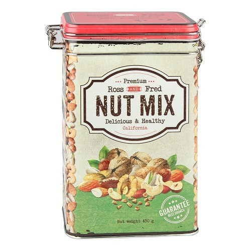  Dekorative Metalldose mit NUT MIX - 7,5 x 11 x 17,5 cm - UF01607 