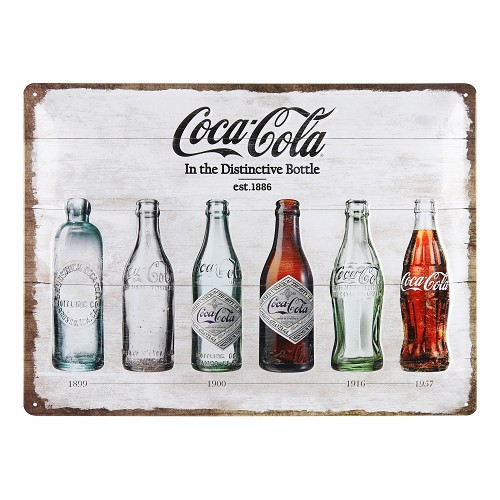  Placa de identificação metálica COCA-COLA BOTTLES - 30 x 40 cm - UF01612 