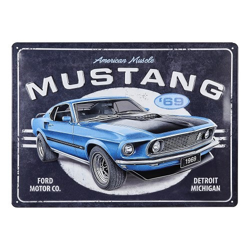  Placa metálica decorativa FORD MUSTANG 1969 - 30 x 40 cm - EDIÇÃO LIMITADA 500 peças - UF01613 