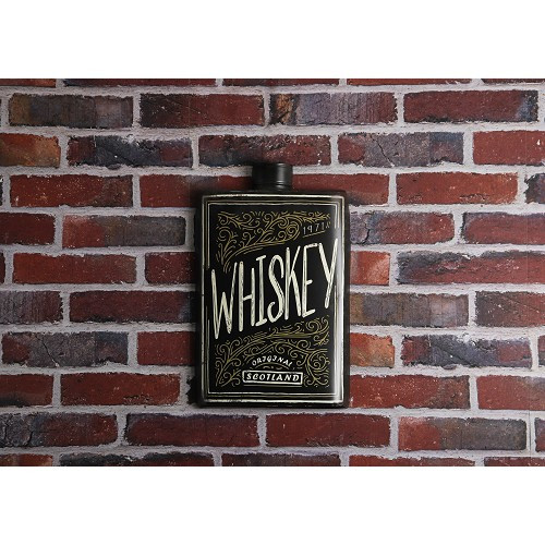 WHISKEY placa de brida metálica - UF01623