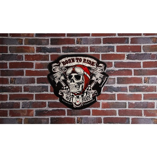 Placa de metal HOT RODS - 50 x 45 cm - UF01626