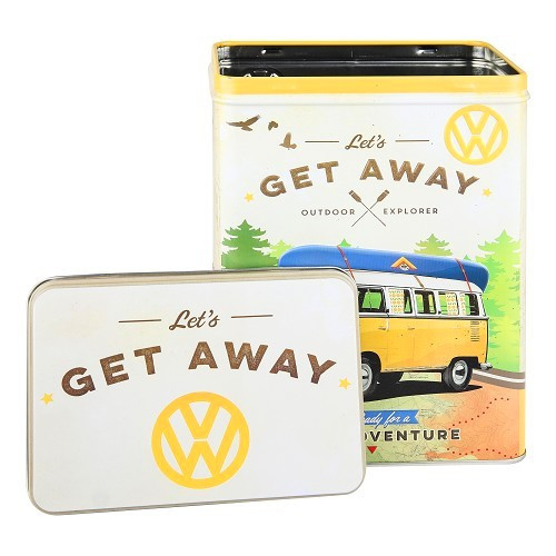 Boîte décorative métallique VW LET'S GET AWAY - 10 x 14 x 20 cm - UF01638